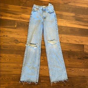 🚨 NWT ZARA Hi-Rise Full Length Wide Leg Denim Jeans 6688/225